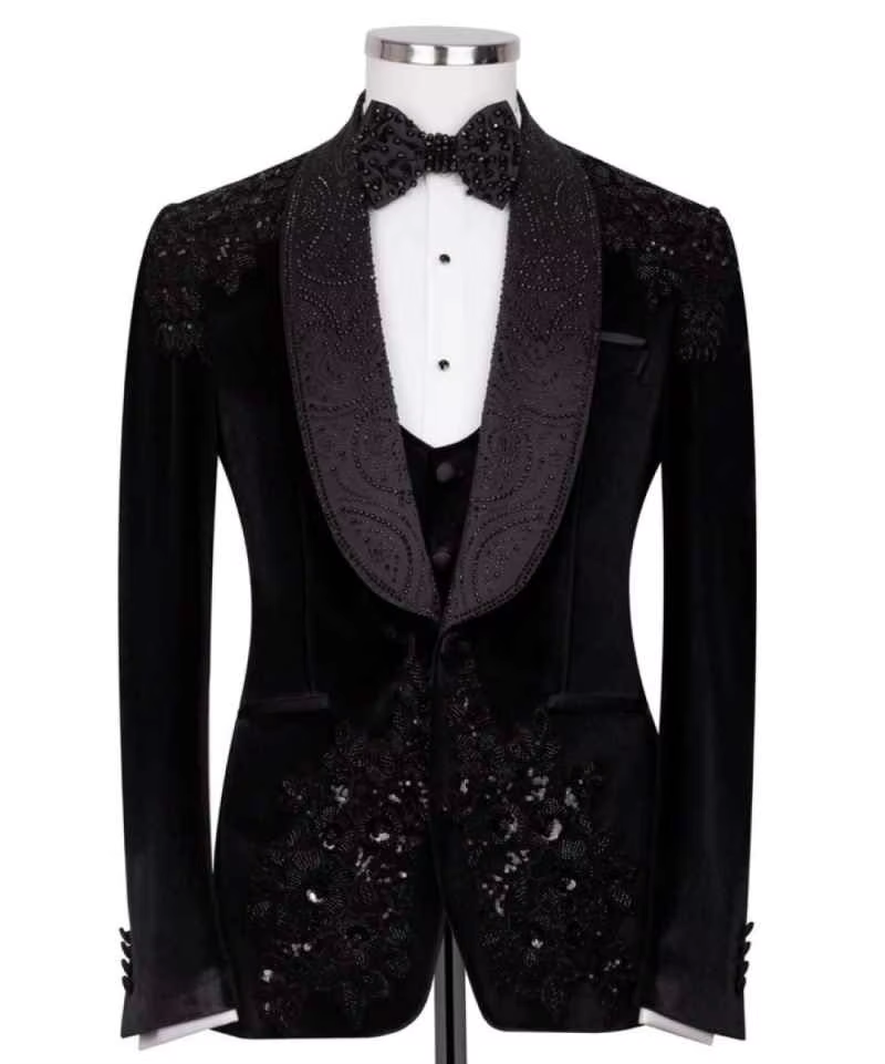 Men'S Grooming For Wedding - Luxury Black Men's 2 Piece Tuxedo