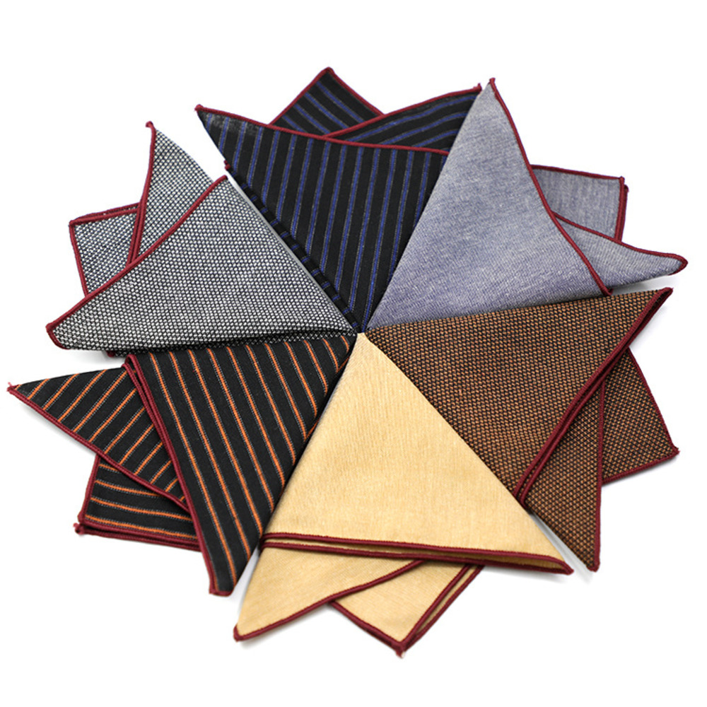 Solid Striped Brown Pocket Squ - Men'S Grooming For Wedding recension och pris