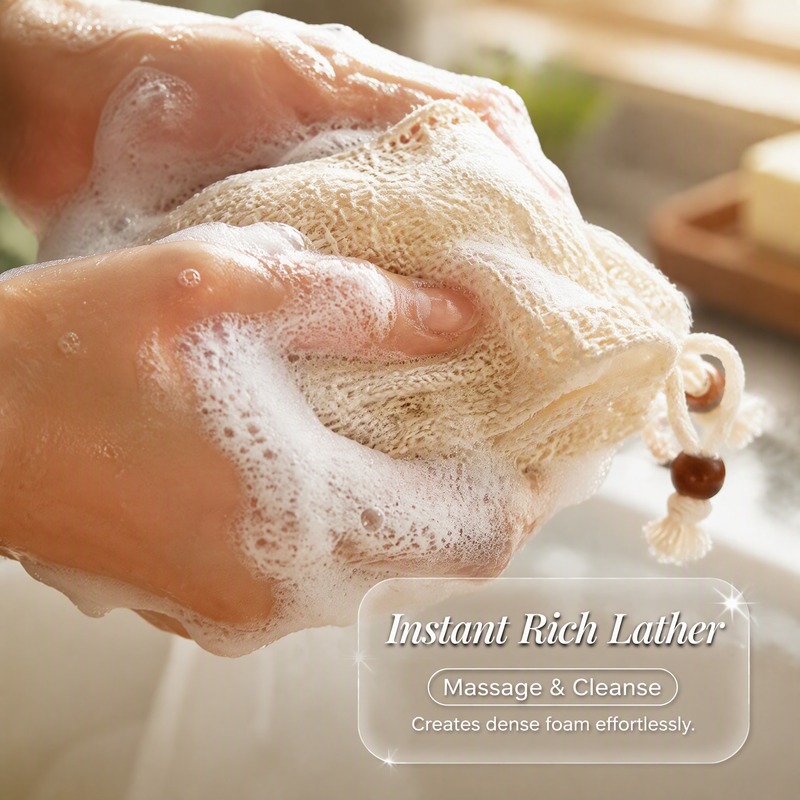 5Pcs Cotton Linen Bath Soap Fo - Exfoliating Scrub Mens recension och pris