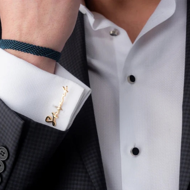 Custom Name Cufflinks 18K Gold - Men'S Grooming For Wedding recension och pris